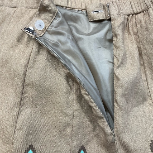 Coldwater Creek Linen Blend Colorful Boho Midi Skirt Size Medium Hindi Hippie - Picture 9 of 14